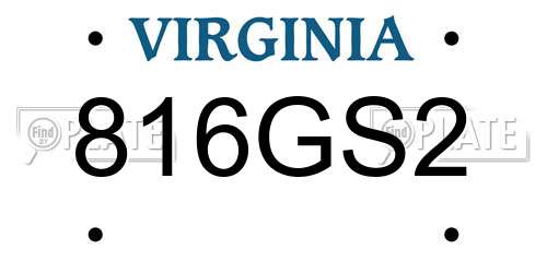 816GS2 Virginia License Plate