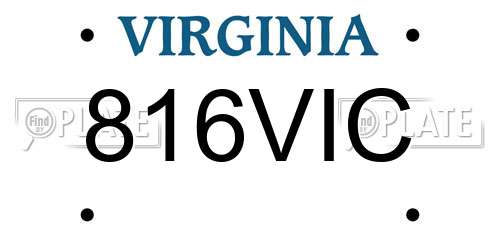 816VIC Virginia License Plate