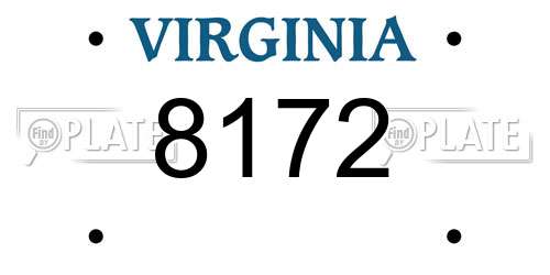8172 Virginia License Plate