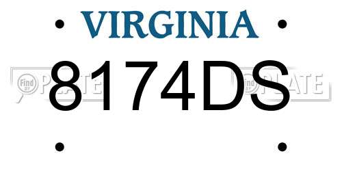 8174DS Virginia License Plate