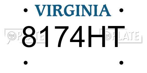 8174HT Virginia License Plate