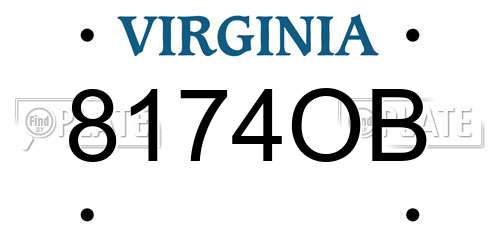 8174OB Virginia License Plate