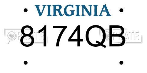 8174QB Virginia License Plate