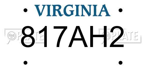 817AH2 Virginia License Plate