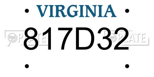 817D32 Virginia License Plate