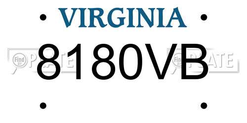 8180VB Virginia License Plate