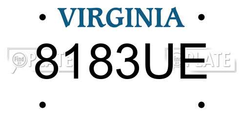 8183UE Virginia License Plate