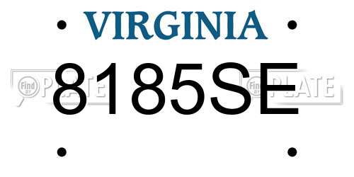 8185SE Virginia License Plate