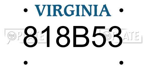 818B53 Virginia License Plate