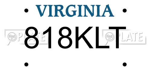 818KLT Virginia License Plate