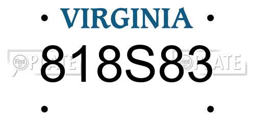 818S83 Virginia License Plate