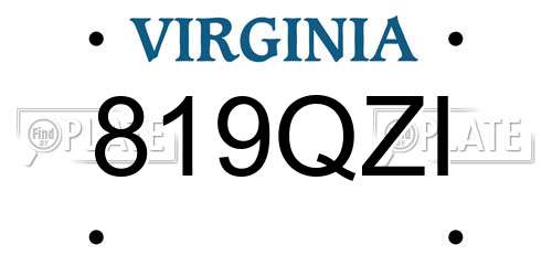 819QZI Virginia License Plate