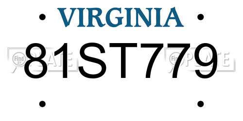 81ST779 Virginia License Plate