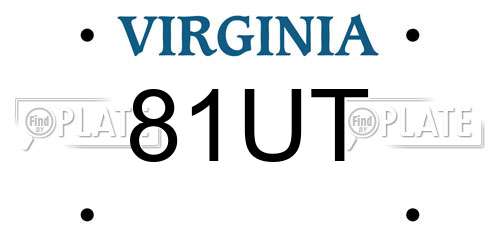 81UT Virginia License Plate