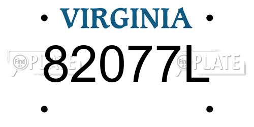82077L Virginia License Plate