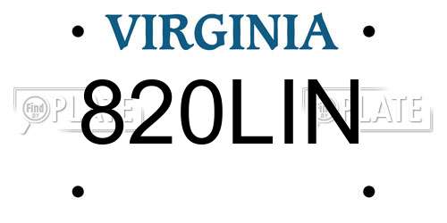 820LIN Virginia License Plate