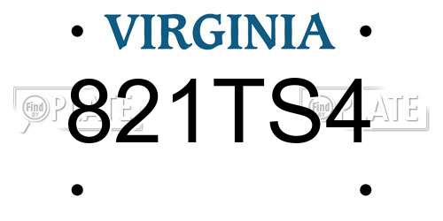 821TS4 Virginia License Plate