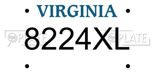 8224XL Virginia License Plate