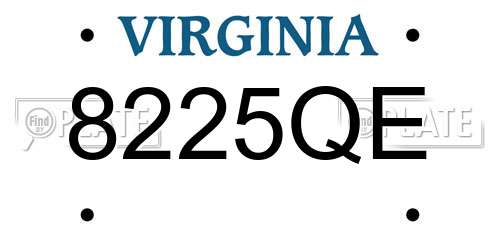 8225QE Virginia License Plate