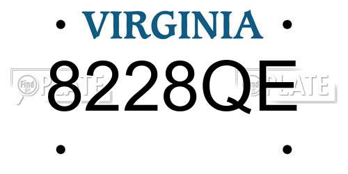 8228QE Virginia License Plate