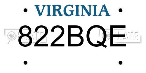 822BQE Virginia License Plate