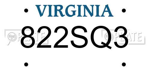 822SQ3 Virginia License Plate