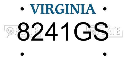 8241GS Virginia License Plate