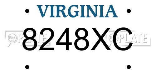 8248XC Virginia License Plate