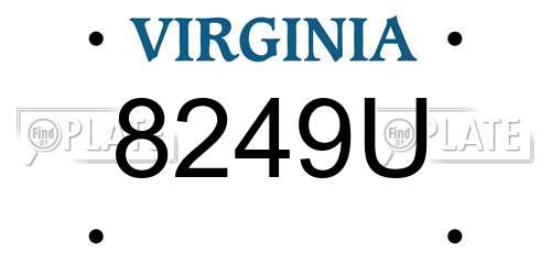 8249U Virginia License Plate
