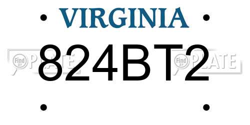 824BT2 Virginia License Plate