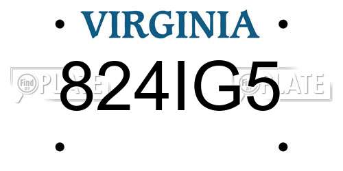 824IG5 Virginia License Plate