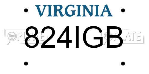 824IGB Virginia License Plate