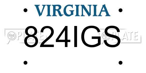 824IGS Virginia License Plate