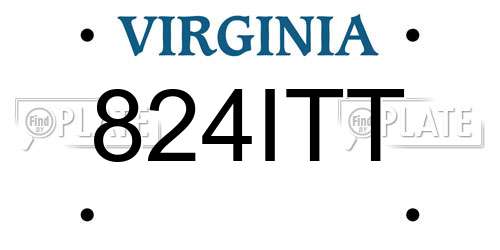 824ITT Virginia License Plate