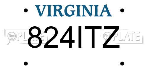 824ITZ Virginia License Plate