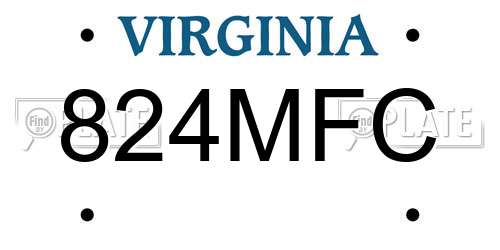 824MFC Virginia License Plate
