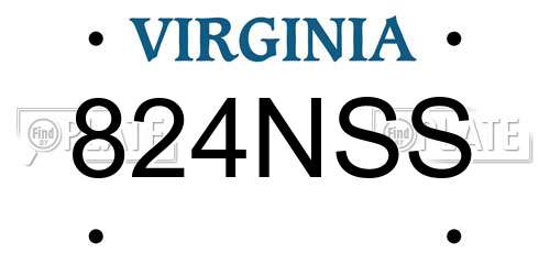 824NSS Virginia License Plate