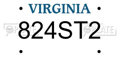 824ST2 Virginia License Plate
