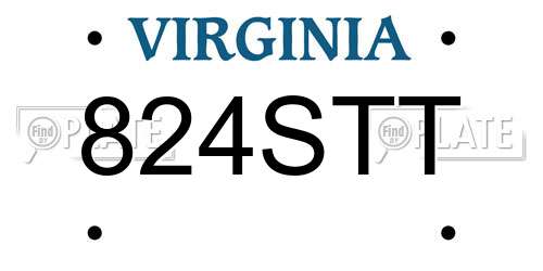 824STT Virginia License Plate