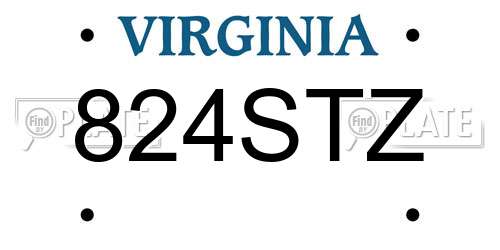 824STZ Virginia License Plate