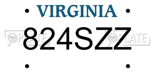 824SZZ Virginia License Plate