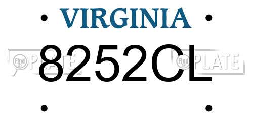8252CL Virginia License Plate