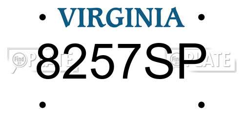 8257SP Virginia License Plate