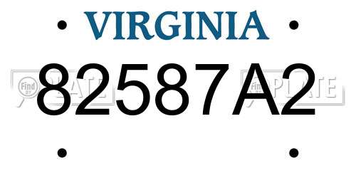82587A2 Virginia License Plate