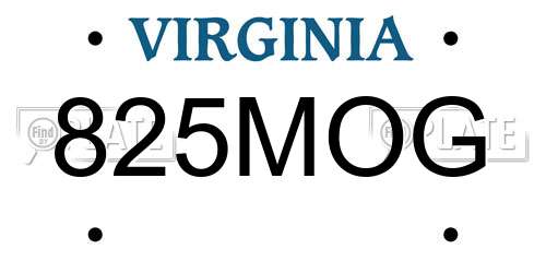 825MOG Virginia License Plate