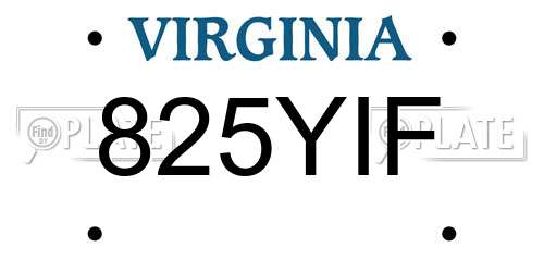 825YIF Virginia License Plate