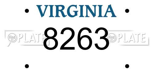 8263 Virginia License Plate