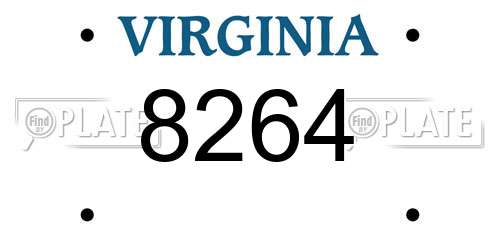 8264 Virginia License Plate