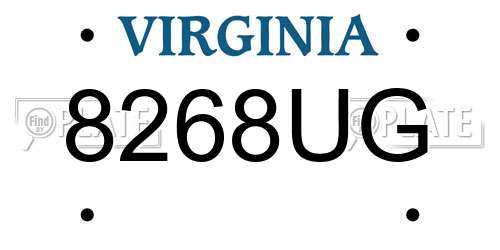 8268UG Virginia License Plate