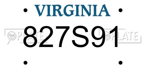 827S91 Virginia License Plate